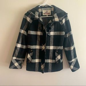 B&W hooded coat, Size M